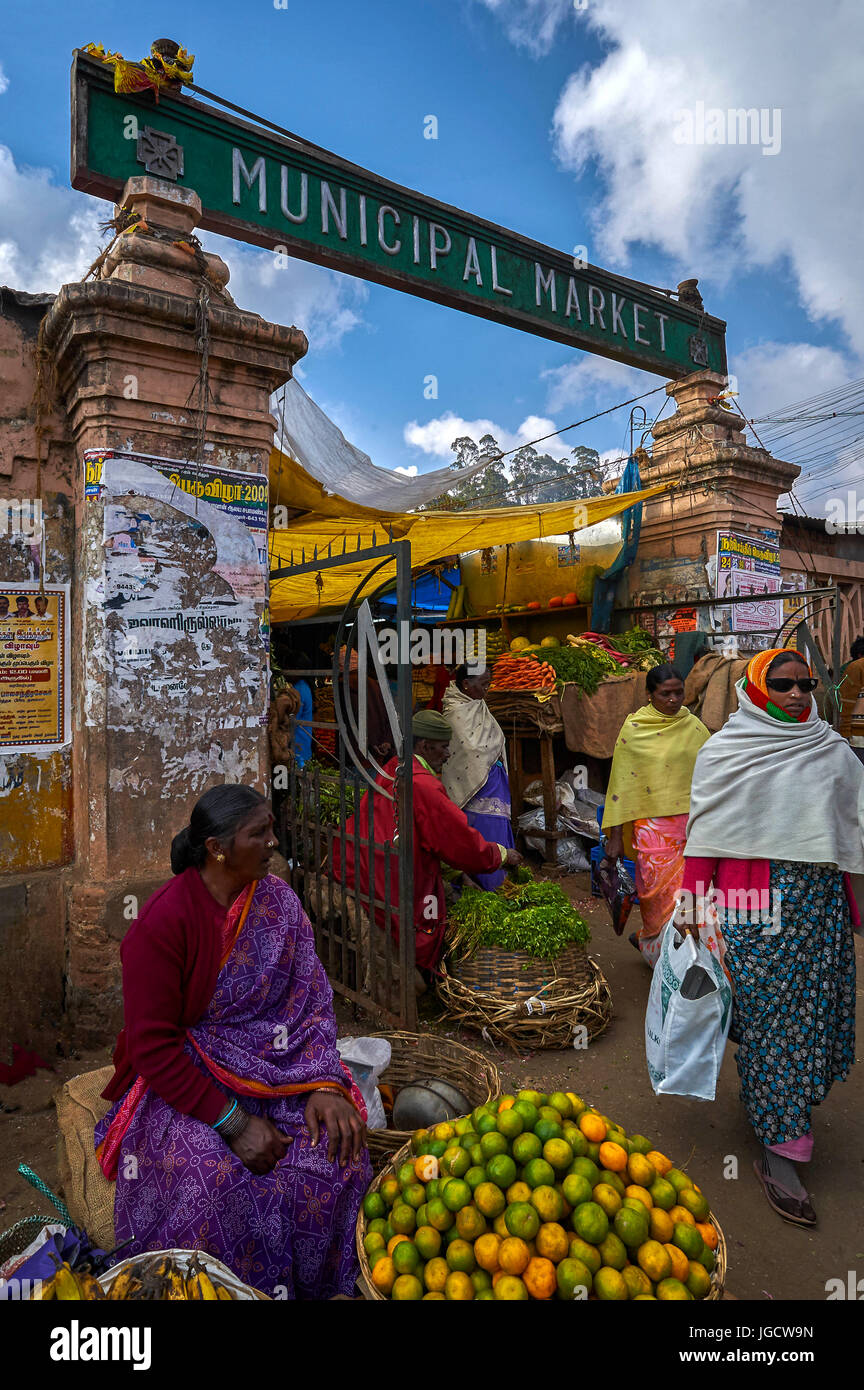 Markthalle, Ooty, Udagamandalam, Tamil Nadu, Indien, Asien Stockfoto