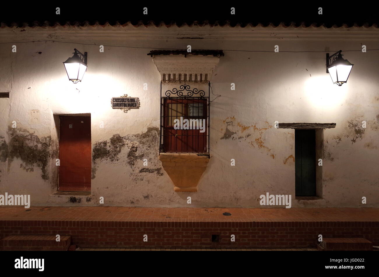 Alte Fenster in Mompox, Kolumbien Stockfoto