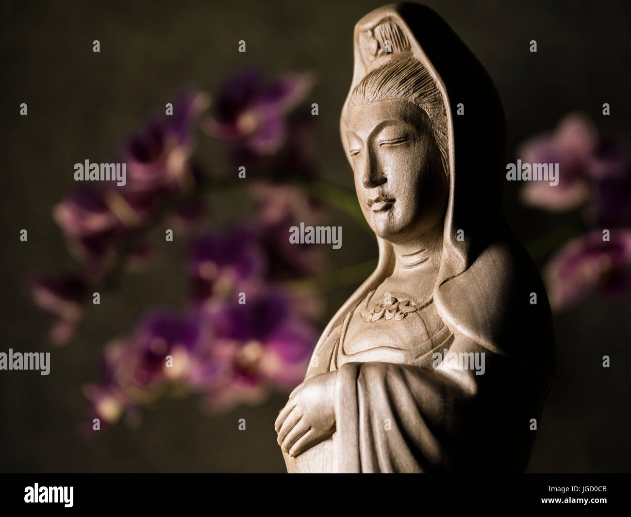 Avalokitasvara Bodhisattva/Guan Yin/Guanshiyin Skulptur 觀音/觀世音/觀自在/菩薩/觀音菩薩/觀世音菩薩/觀自在菩薩/像 Stockfoto