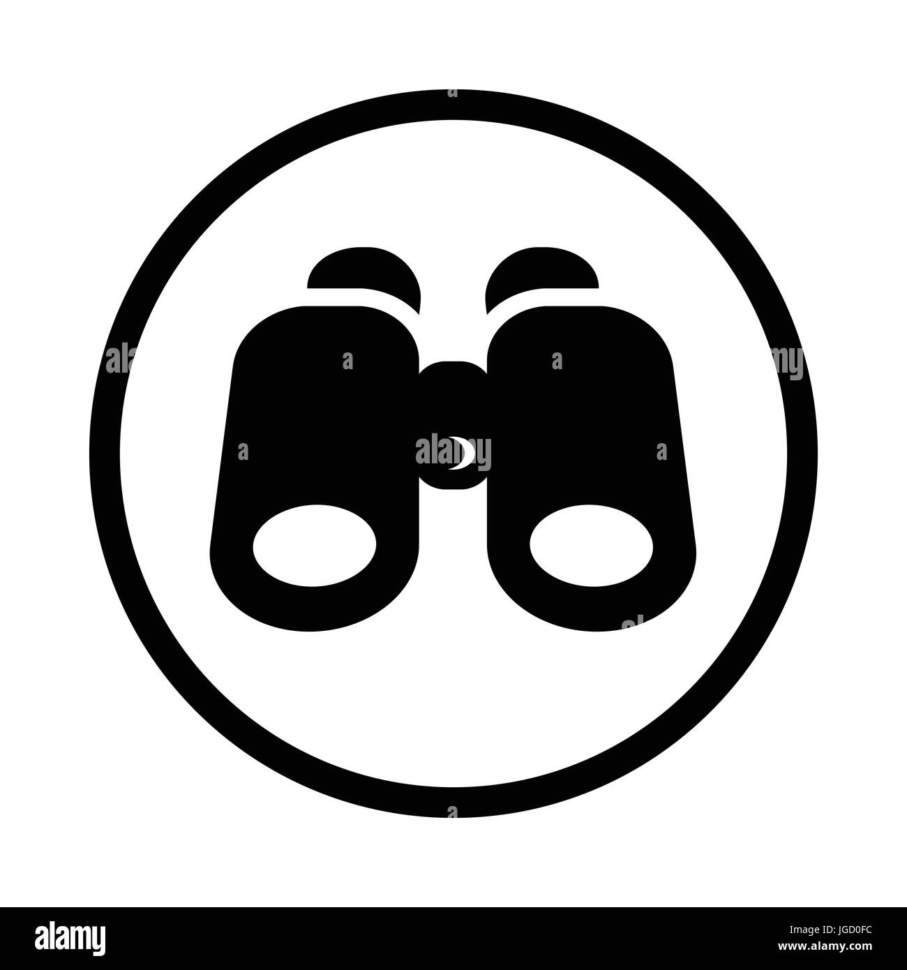 Suche-Symbol, Wahrzeichen in einem Kreis auf weißem Hintergrund. Vektor Designikonen. Stock Vektor