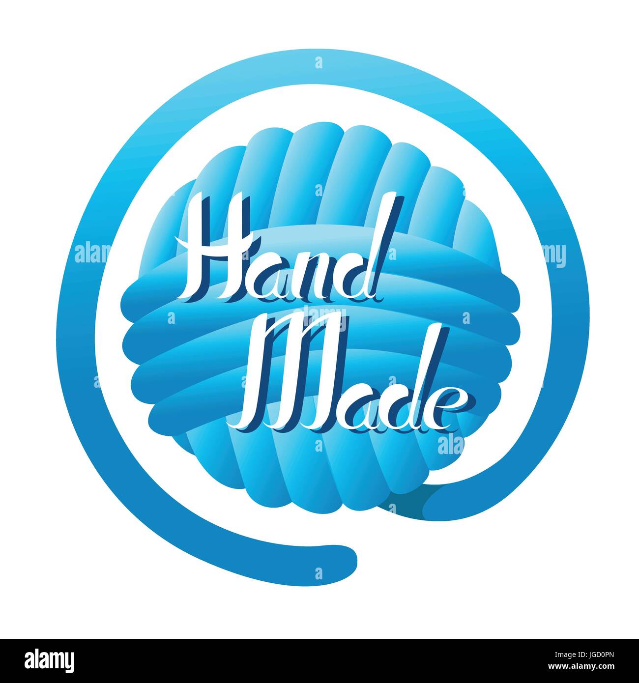 Hand hergestellt. Handgezeichnete Schriftzug. Stilvolle Logo für Ihr Produkt, Shop, etc.. Webseite und mobile app-Design-Vektor-Element. Stock Vektor