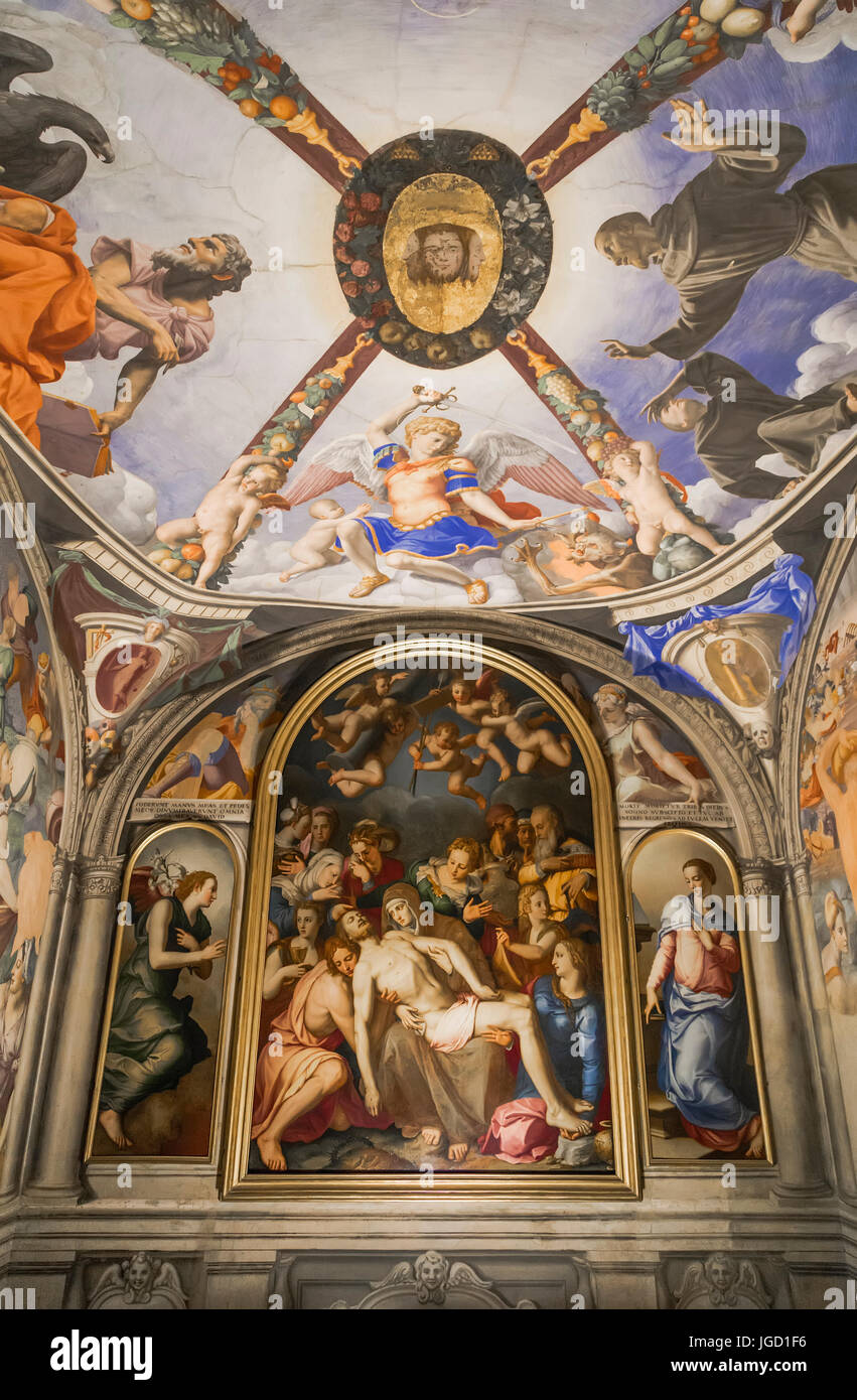 Florenz, Italien - 26. September 2014: die Fresken in der Kapelle des Palastes Eleanor Vecchio. Florenz. Italien Stockfoto