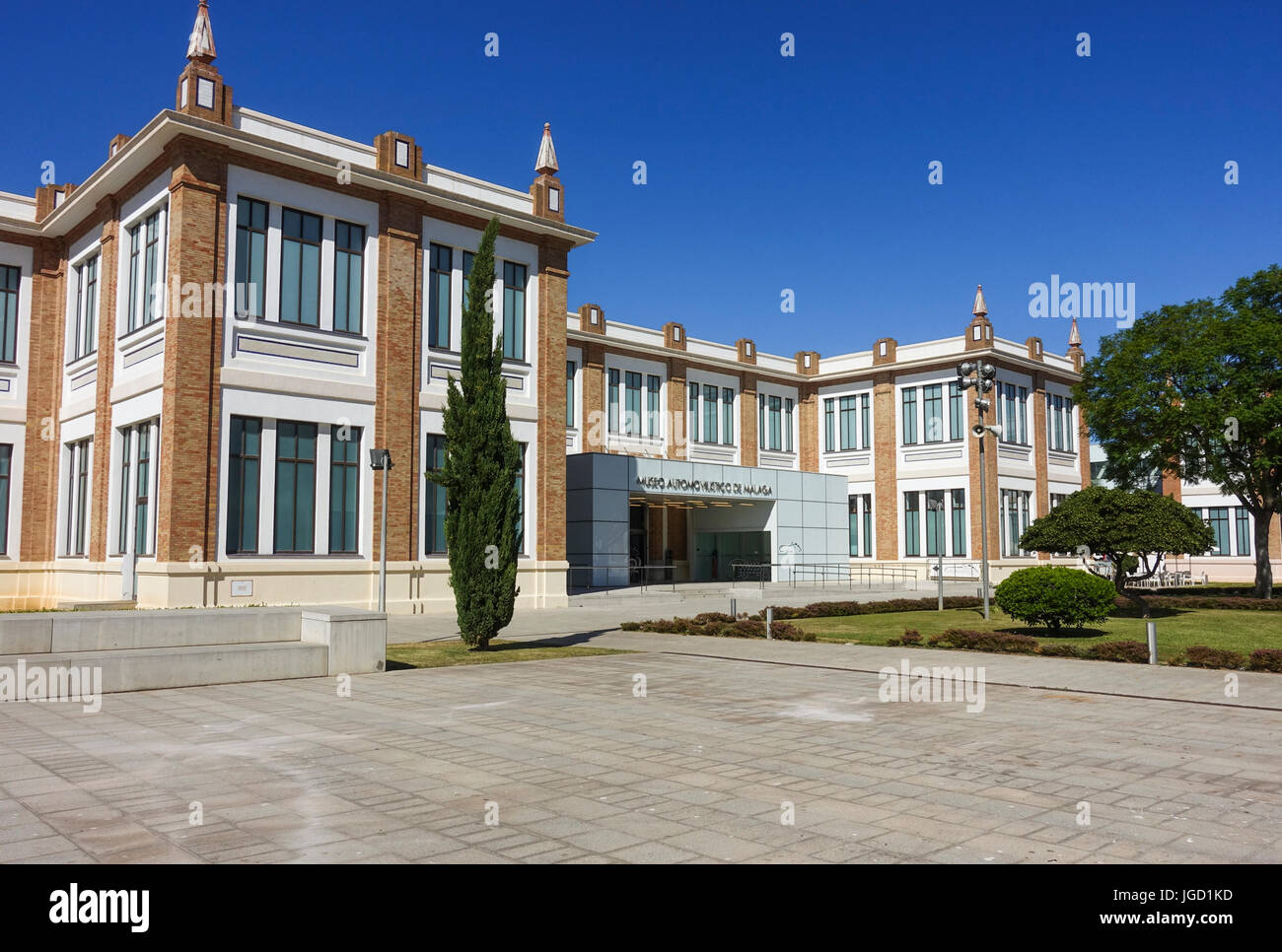 Eingang des Museo Automovilístico, Automobil Museum von Málaga, Andalusien, Spanien Stockfoto
