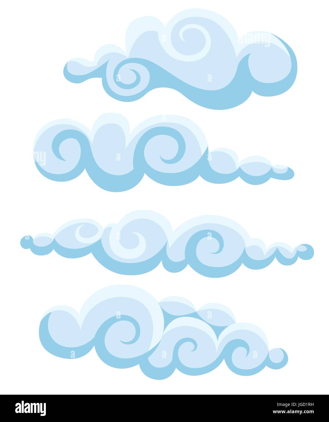Wolken Himmel Vektor Illustration Cartoon Muster Sammlung Set-Website und mobile app-Design-Vektor-element Stock Vektor
