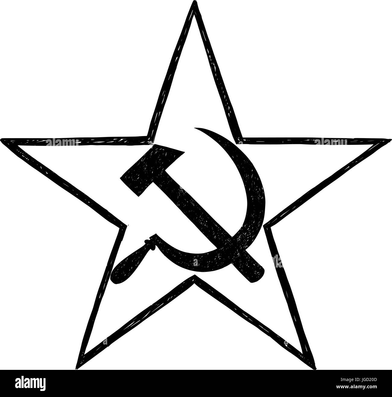 Hammer Und Sichel In Stern Symbol Des Kommunismus Und Der Sowjetunion Stock Vektorgrafik Alamy