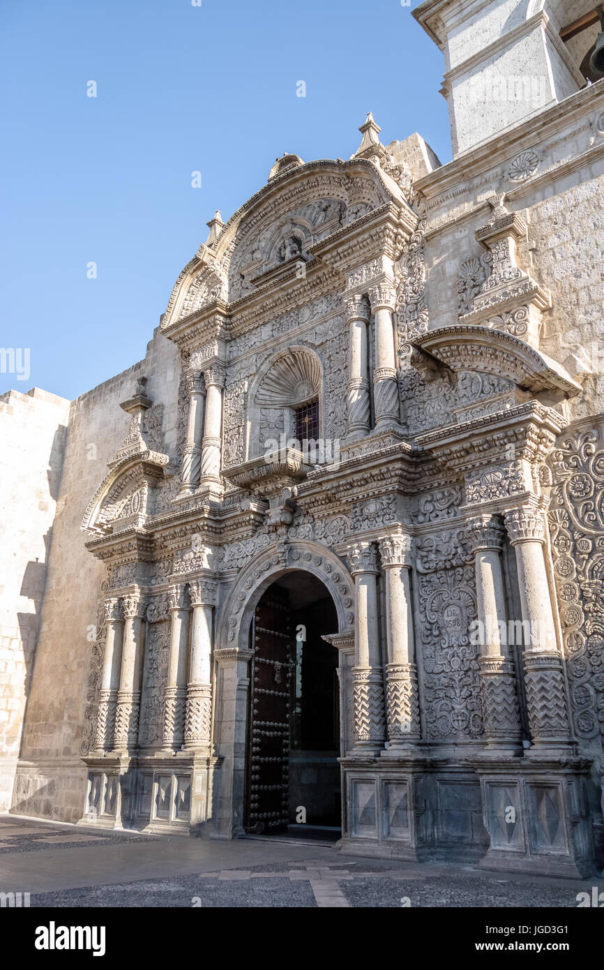Yanahuara Kirche / Kirche San Juan Bautista de Yanahuara - Arequipa, Peru Stockfoto