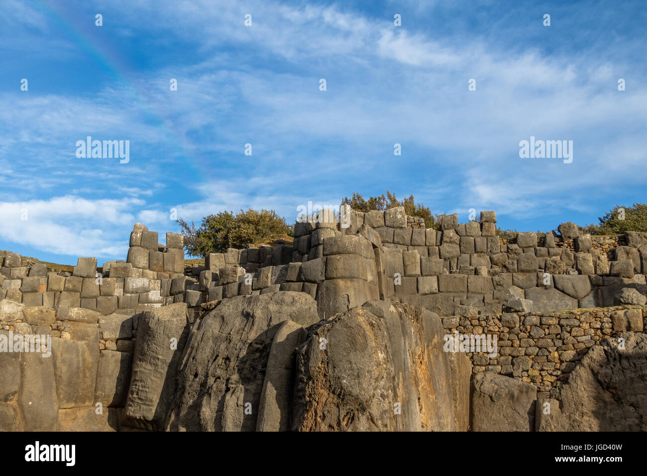 Saqsaywaman oder Sacsayhuaman Inka Ruinen - Cusco, Peru Stockfoto