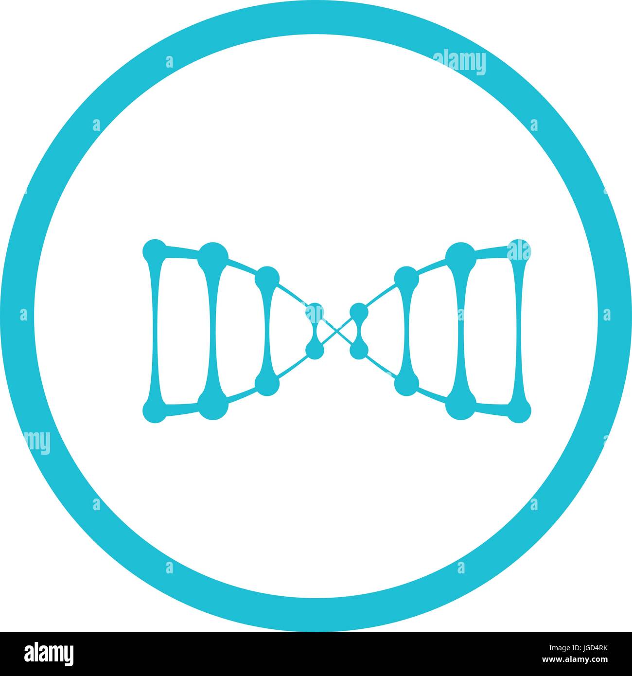 Blaue Runde Vektor Icon der menschlichen DNA-Kette, Symbol des genetischen Codes Stock Vektor