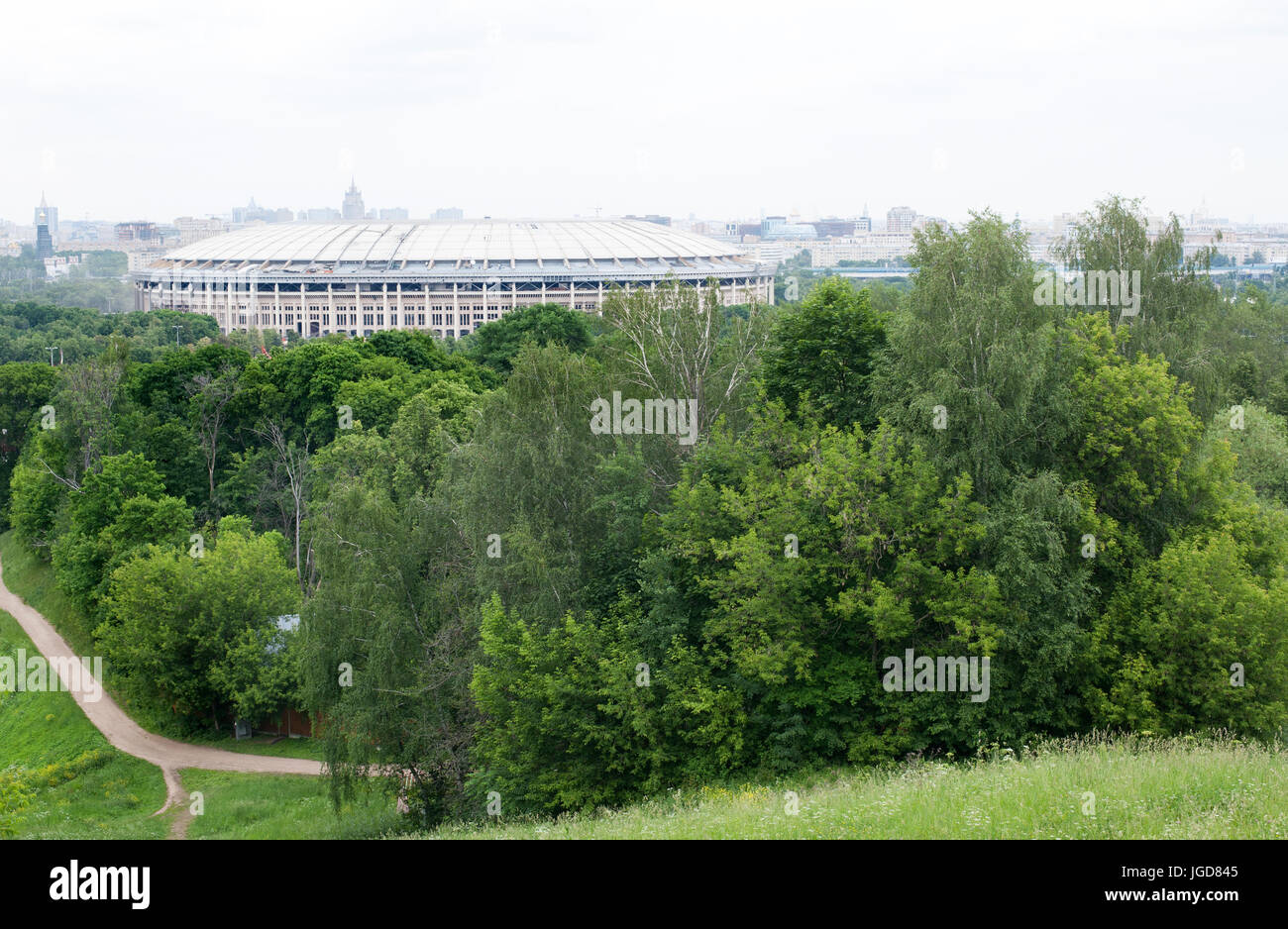Blick auf Olympische Sportkomplex Luschniki in Moskau Stockfoto
