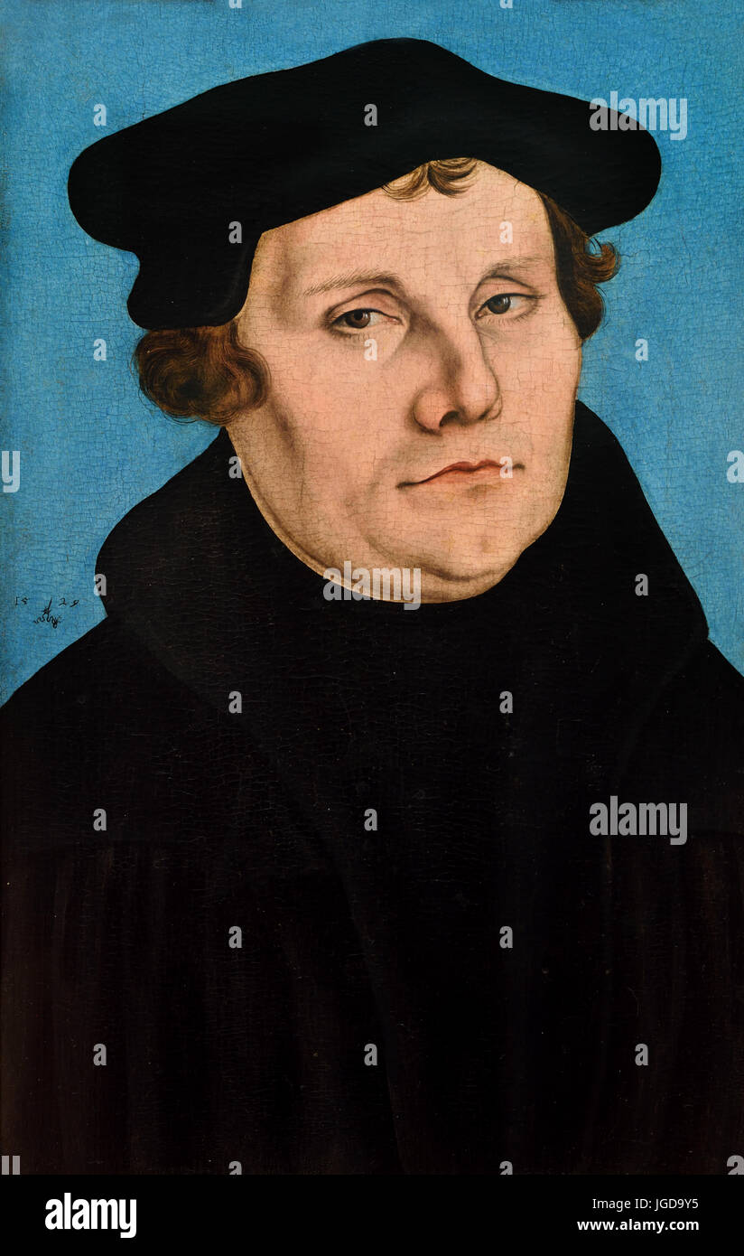 Martin Luther (1483-1546) und seiner Frau Katharina von Bora 1529 Workshop of Lucas Cranach der ältere - Lucas Cranach der Pilgermuschel 1472 –1553 deutsche Renaissancemaler Kronach Weimar Deutschland Stockfoto