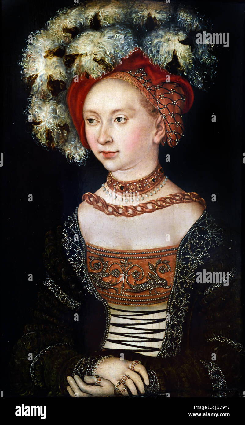 Porträt einer Frau 1530 Lucas Cranach d.Ä., Lucas Cranach der Ältere 1472 - 1553 Deutscher Renaissance Maler Deutschland Stockfoto