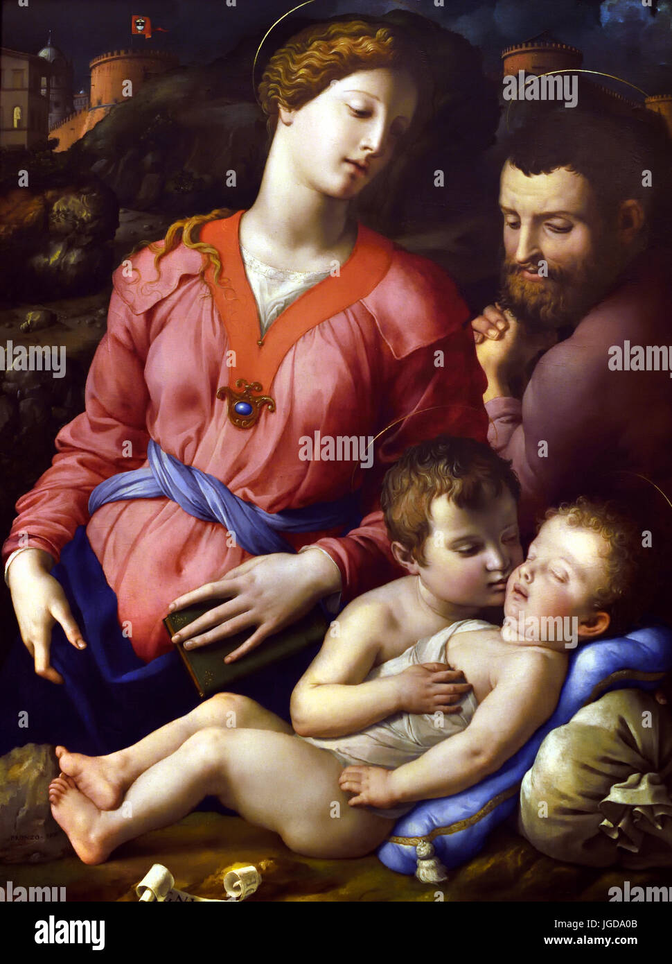 Die Heilige Familie Panciatichi ( Sacra famiglia Panciatichi oder Madonna Panciatichi ) 1540 Agnolo Bronzino ( Agnolo di Cosimo oder Agnolo Tori, )1503 - 1572 Italien Agnolo di Cosimo, Said, il Bronzino, 1503-1752 Stockfoto