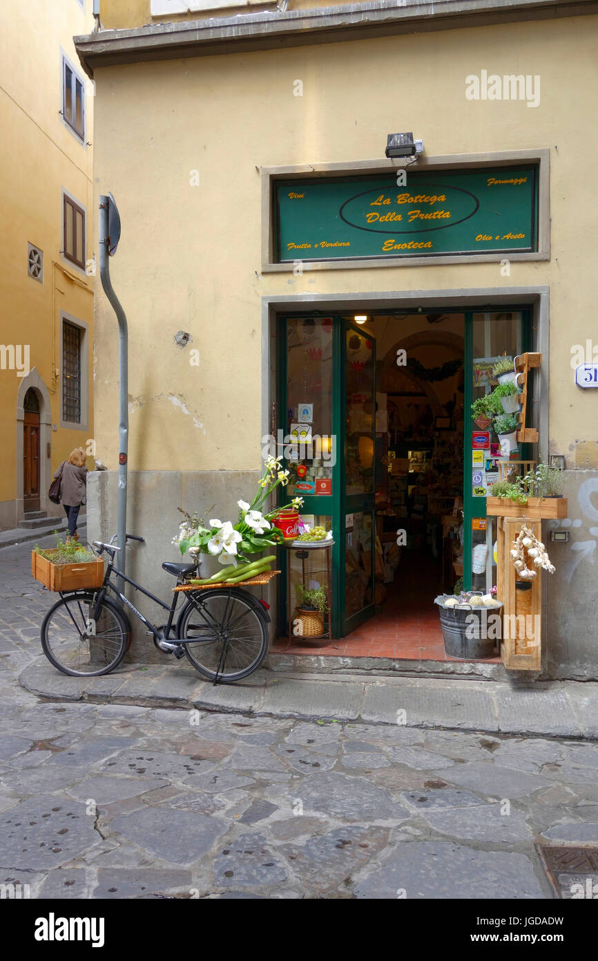Kleiner Laden in Florenz, Italien Stockfoto