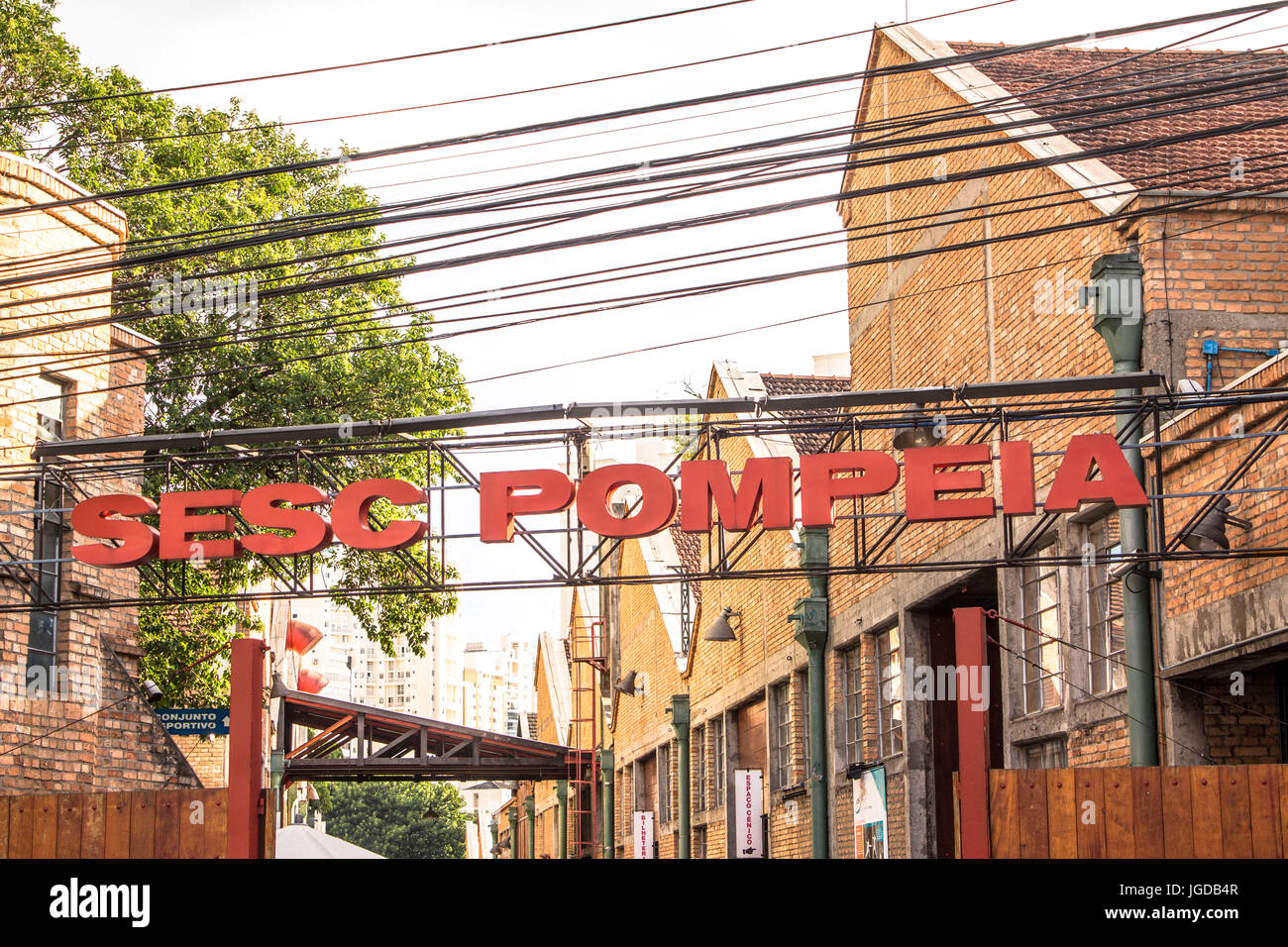 SESC Pompeia Fabrik, 25.01.2016, Capital, bemalt, São Paulo, Brasilien. Stockfoto