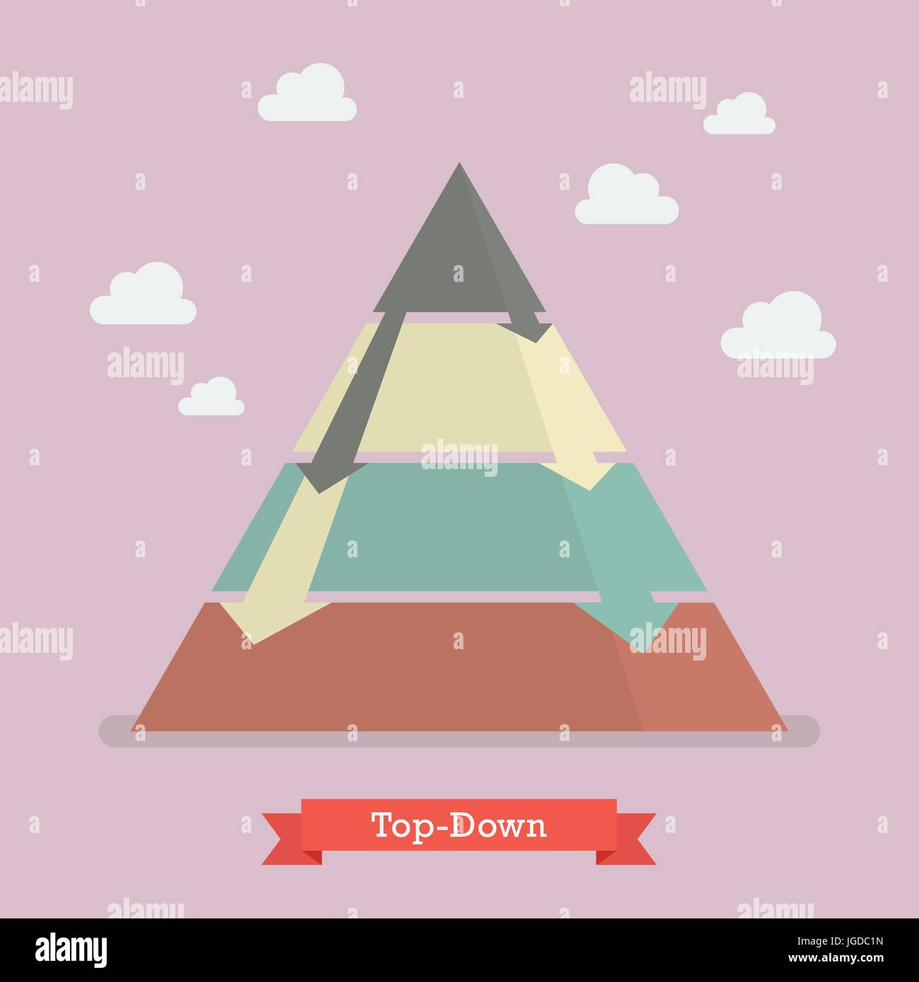 Top-Down-Pyramide-Business-Strategie. Vektor-illustration Stock Vektor