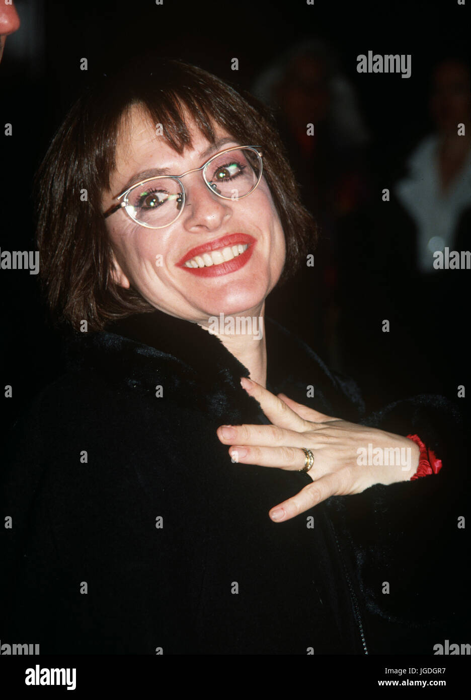 Patti LuPone abgebildet auf Manhattan Theater Club Premierenfeier von "Zusammenfügen" in New York City am 1. April 1993.  © RTWM / MediaPunch Stockfoto