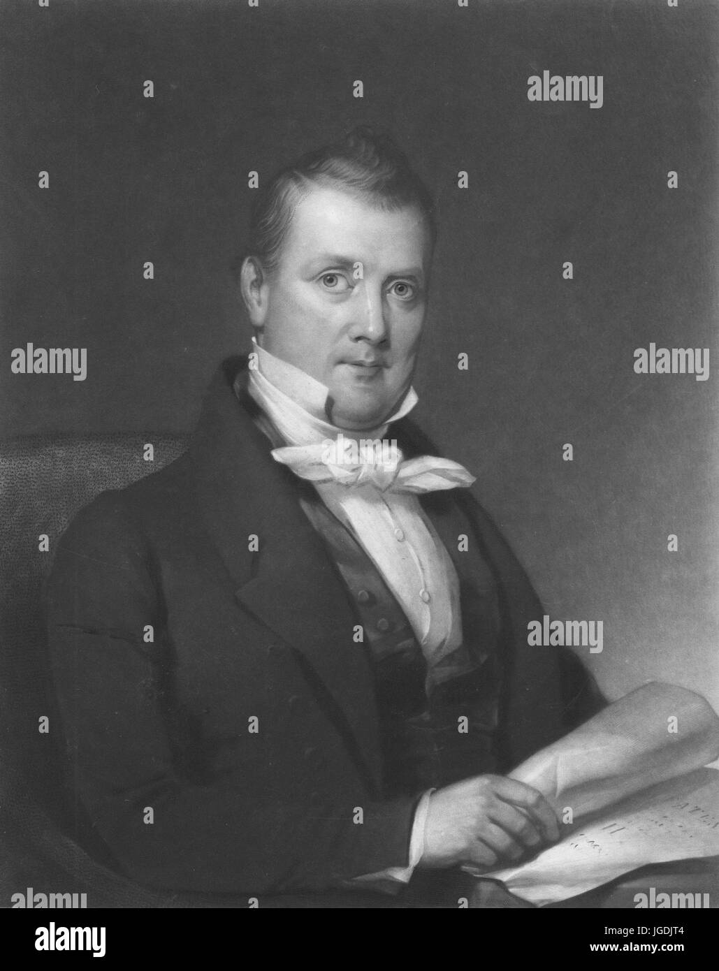 Gravierte Portrait von James Buchanan, US-amerikanischer Politiker und 15. Präsident der Vereinigten Staaten, 1834. Von der New York Public Library. Stockfoto