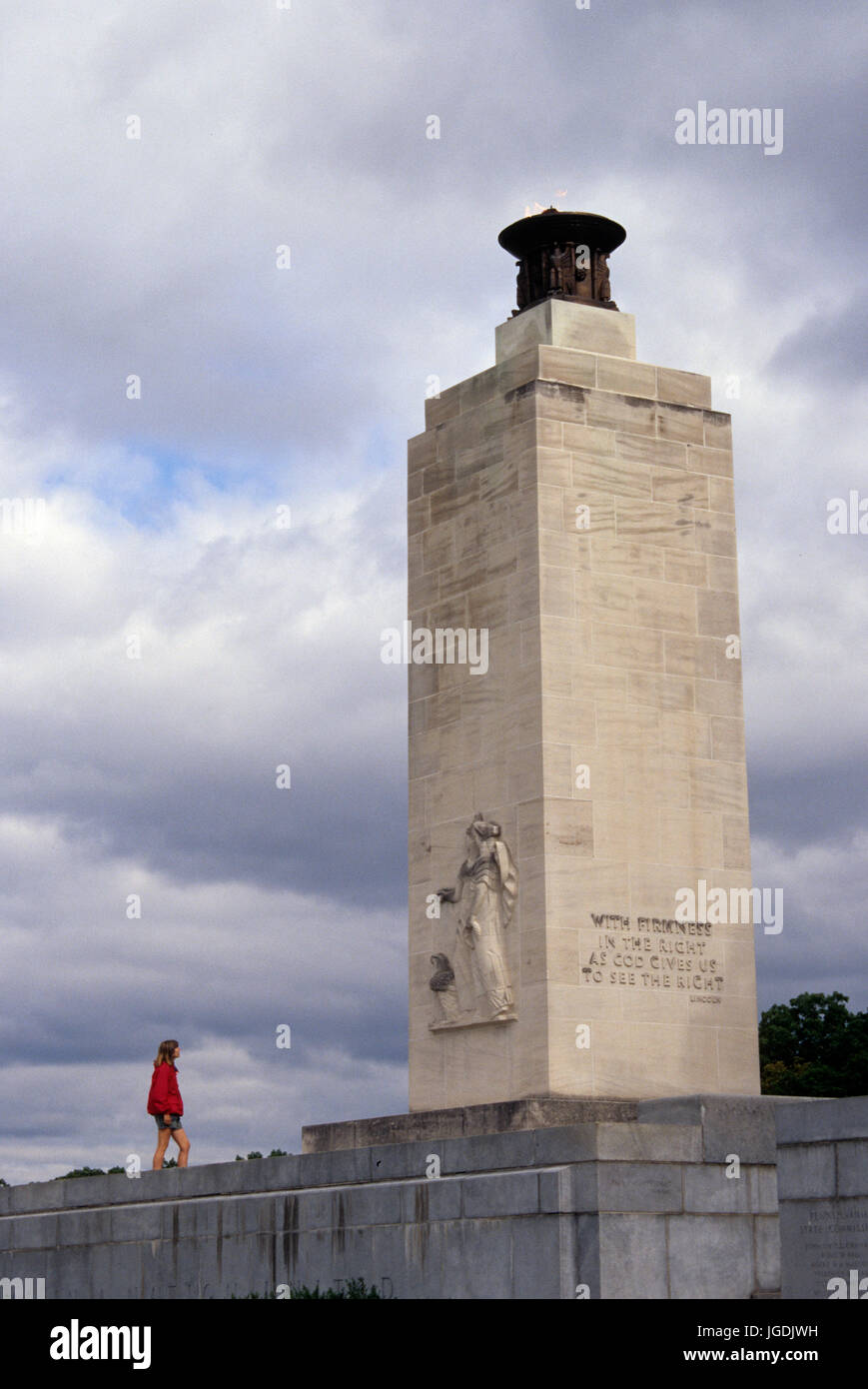 Ewiges Licht Friedensdenkmal, Gettysburg National Military Park, Pennsylvania Stockfoto