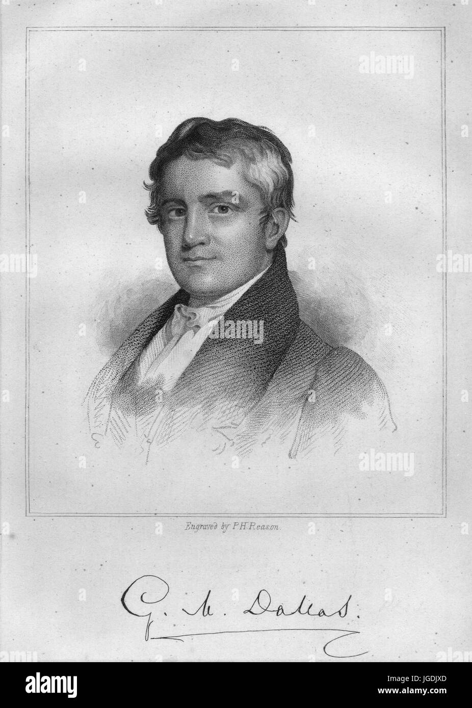 Gravierte Portrait von George M. Dallas, Politiker und der 11. Vizepräsident der Vereinigten Staaten, 1834. Von der New York Public Library. Stockfoto