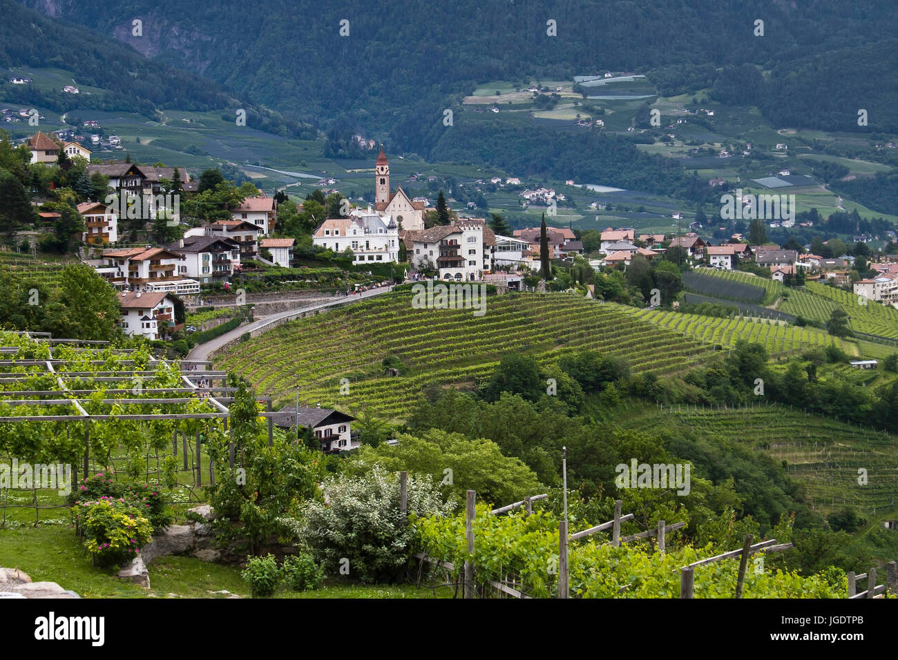 Dorf Tyrol bei Meran, Südtirol, Dorf Tirol Bei Meran, Südtirol Stockfoto