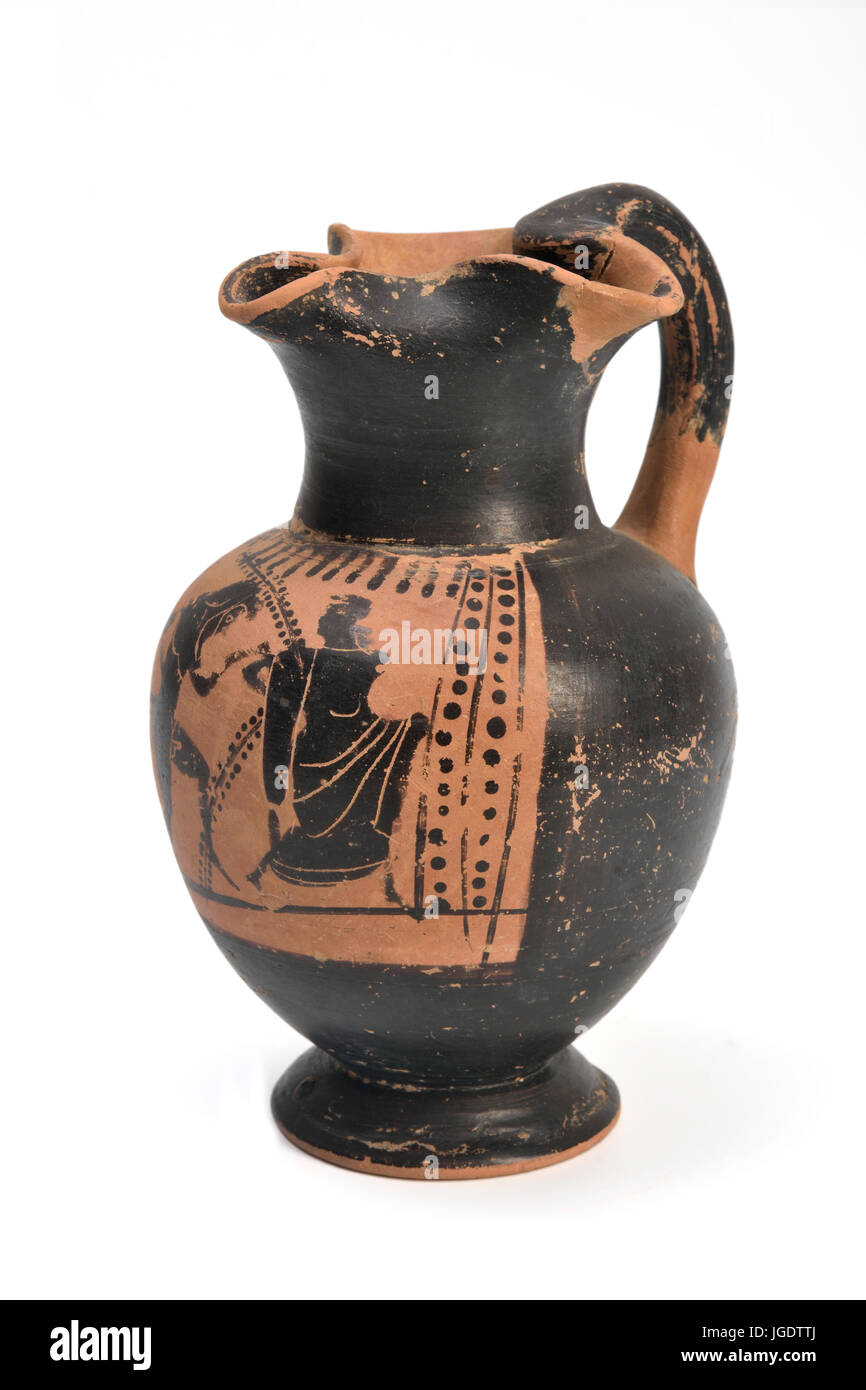 Original griechische Vase aus archäologischen Ausgrabungen Stockfoto