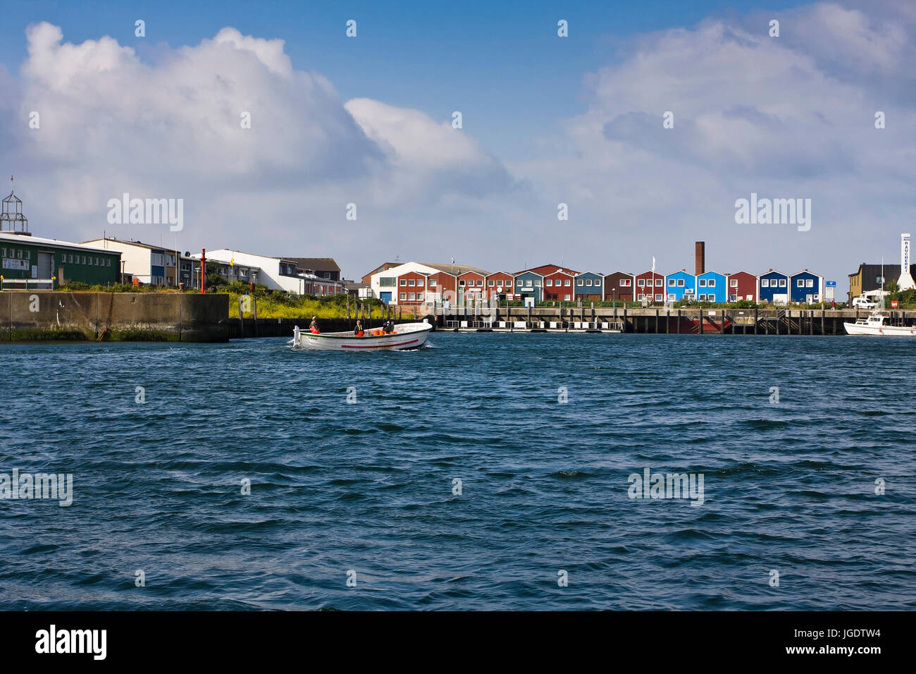Hafen von Helgoland mit Hummer-Ständen, Hafen von Helgoland Mit ...