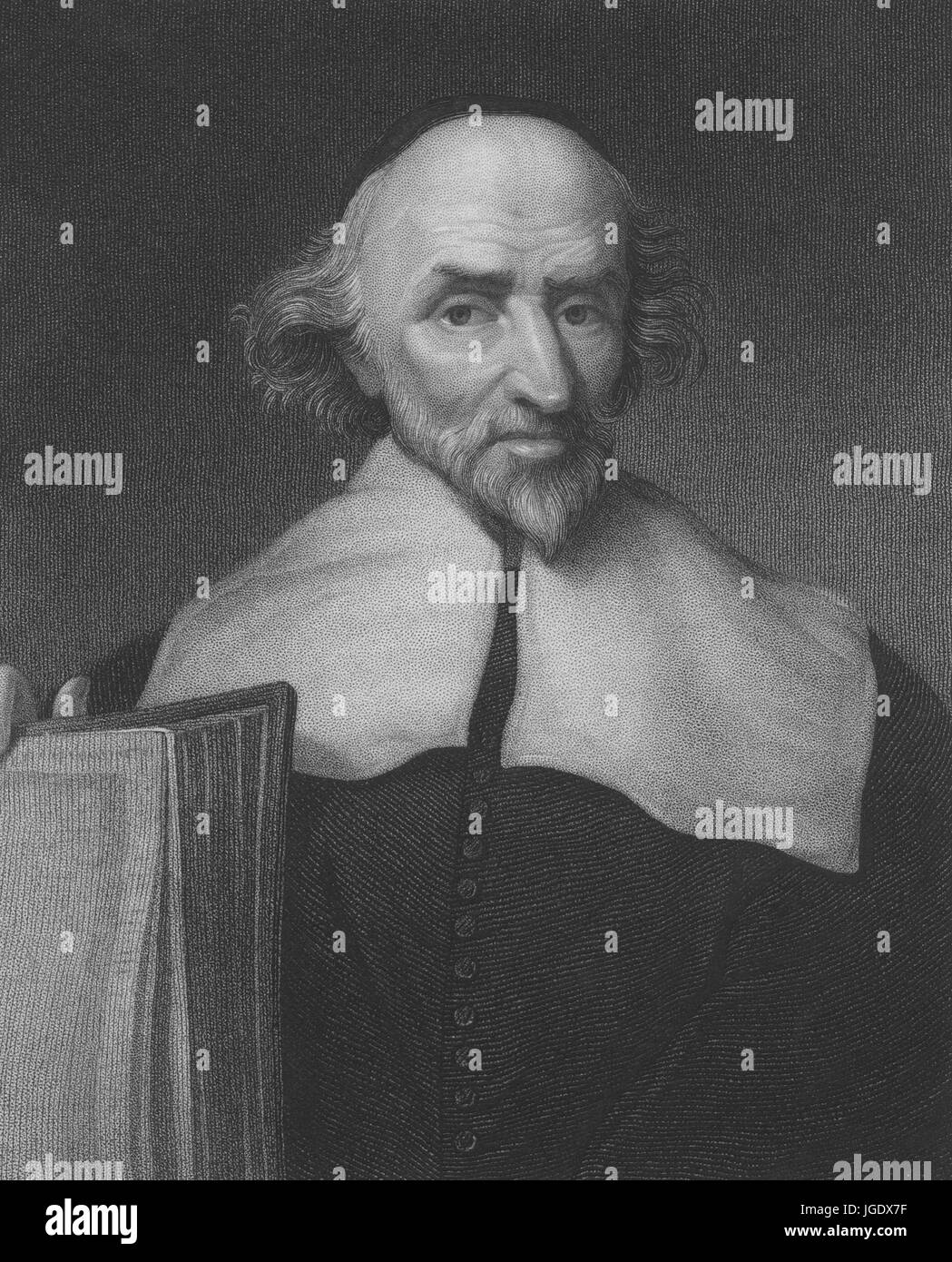 Gravierte Portrait von John Knox, Minister und Theologe, war ein Führer der schottischen Reformation und als der Gründer der Presbyterian Church of Scotland, 3367 gutgeschrieben. Von der New York Public Library. Stockfoto