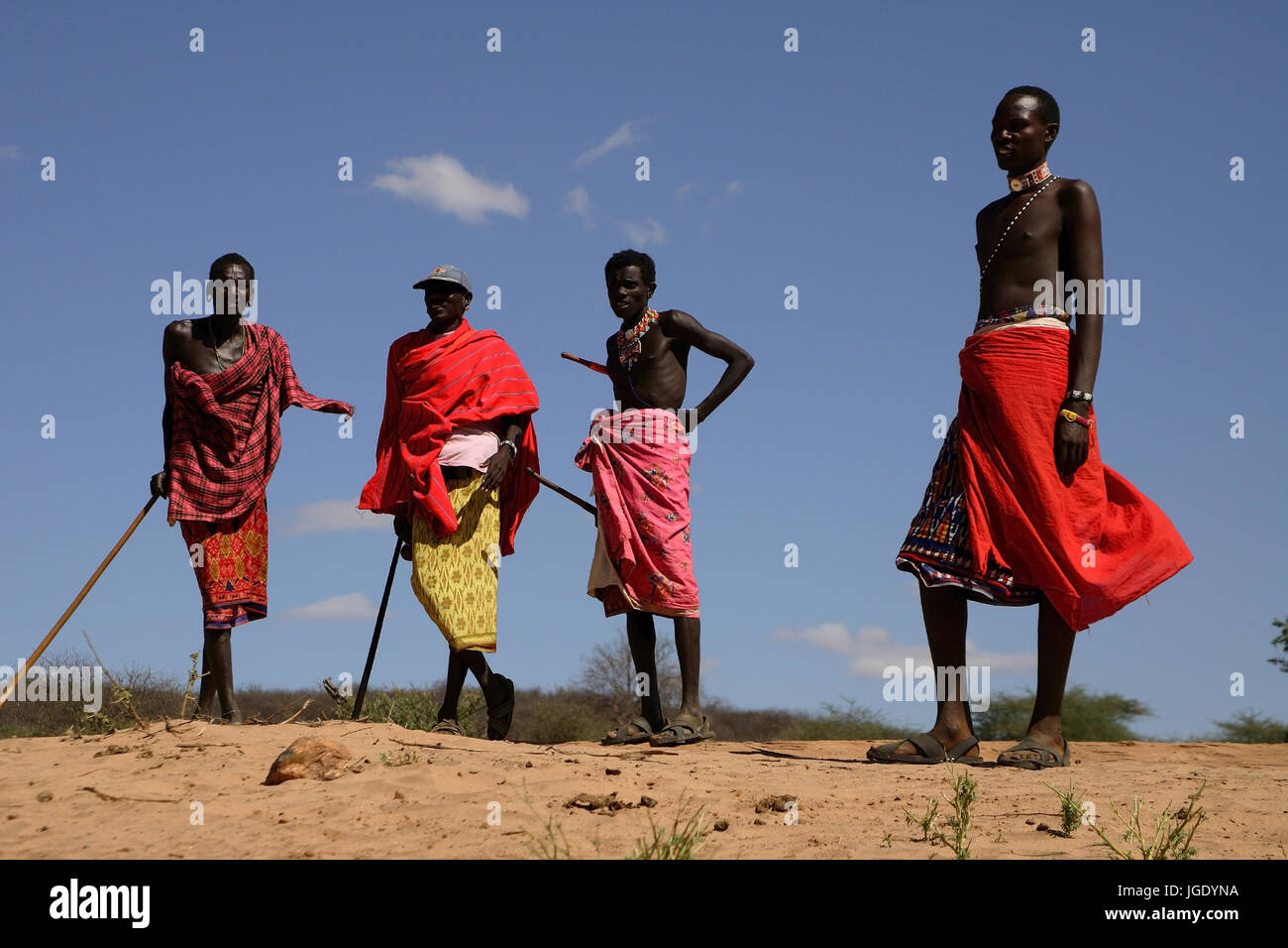 Samburu Männer aus Nordkenia, Samburu Maenner aus Nordkenia Stockfoto