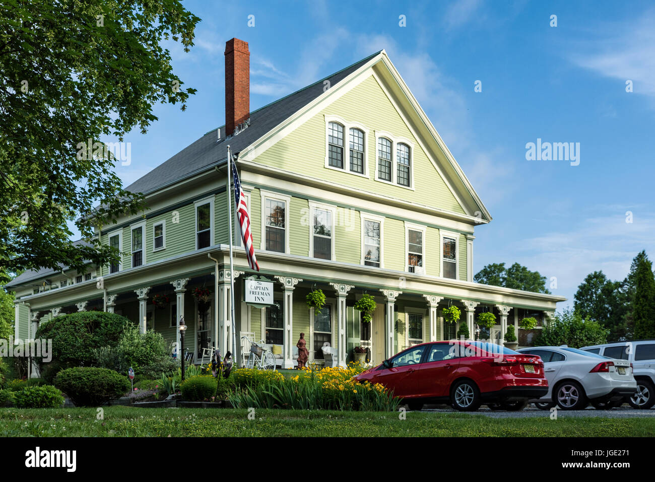 Kapitän Freeman Inn, Brewster, Cape Cod, Massachusetts, USA. Stockfoto