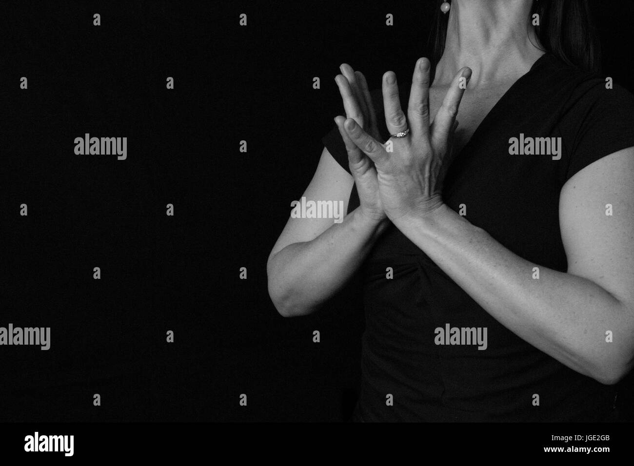 Mudras - Hand-yoga Stockfoto