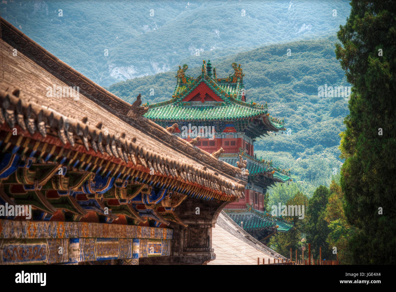 Shaolin ist ein buddhistisches Kloster in Zentralchina. Das Hotel liegt am Berg Stockfoto