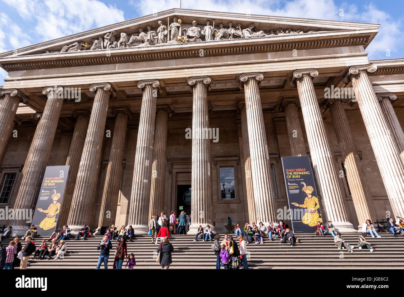 Das British Museum Haupteingang, Great Russell Street, London, England, UK Stockfoto