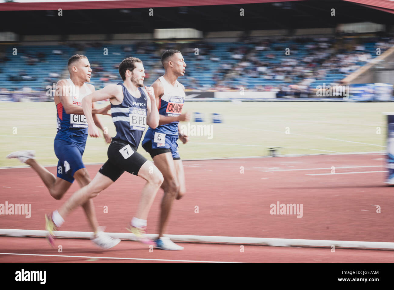 Die britischen Leichtathletik-Weltmeisterschaften und World Trials im Alexander-Stadion, Birmingham, Vereinigtes Königreich auf 1-2 Juli 2017 Stockfoto