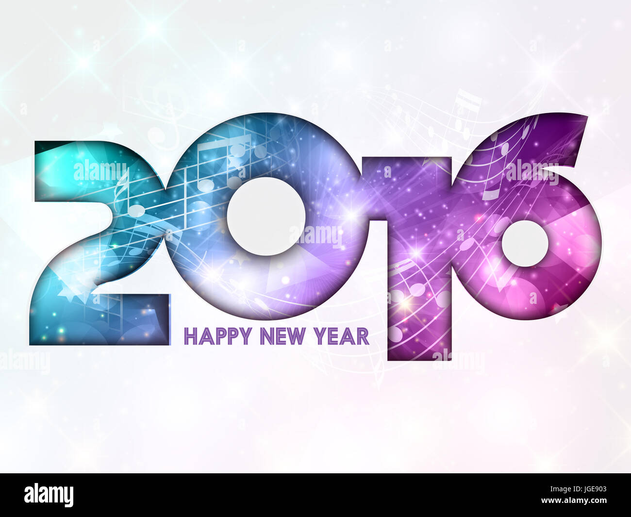 Abstrakte Neujahr Hintergrund mit Musik-Noten-design Stockfoto