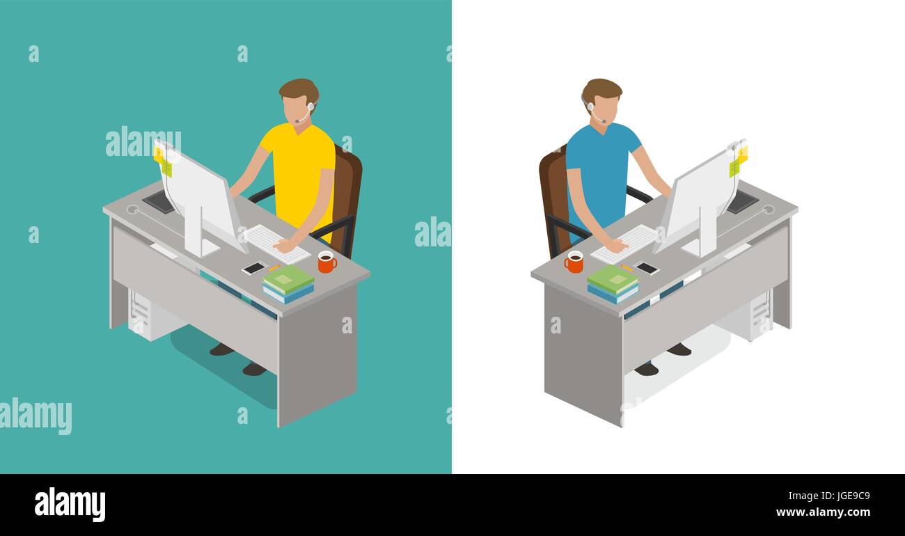 Blogger, Programmierer, Entwickler, Freelancer, gamer-Konzept. Internet, Web, Spiel, Computer-Symbol oder Symbol. Flache Vektor Illustration Stock Vektor