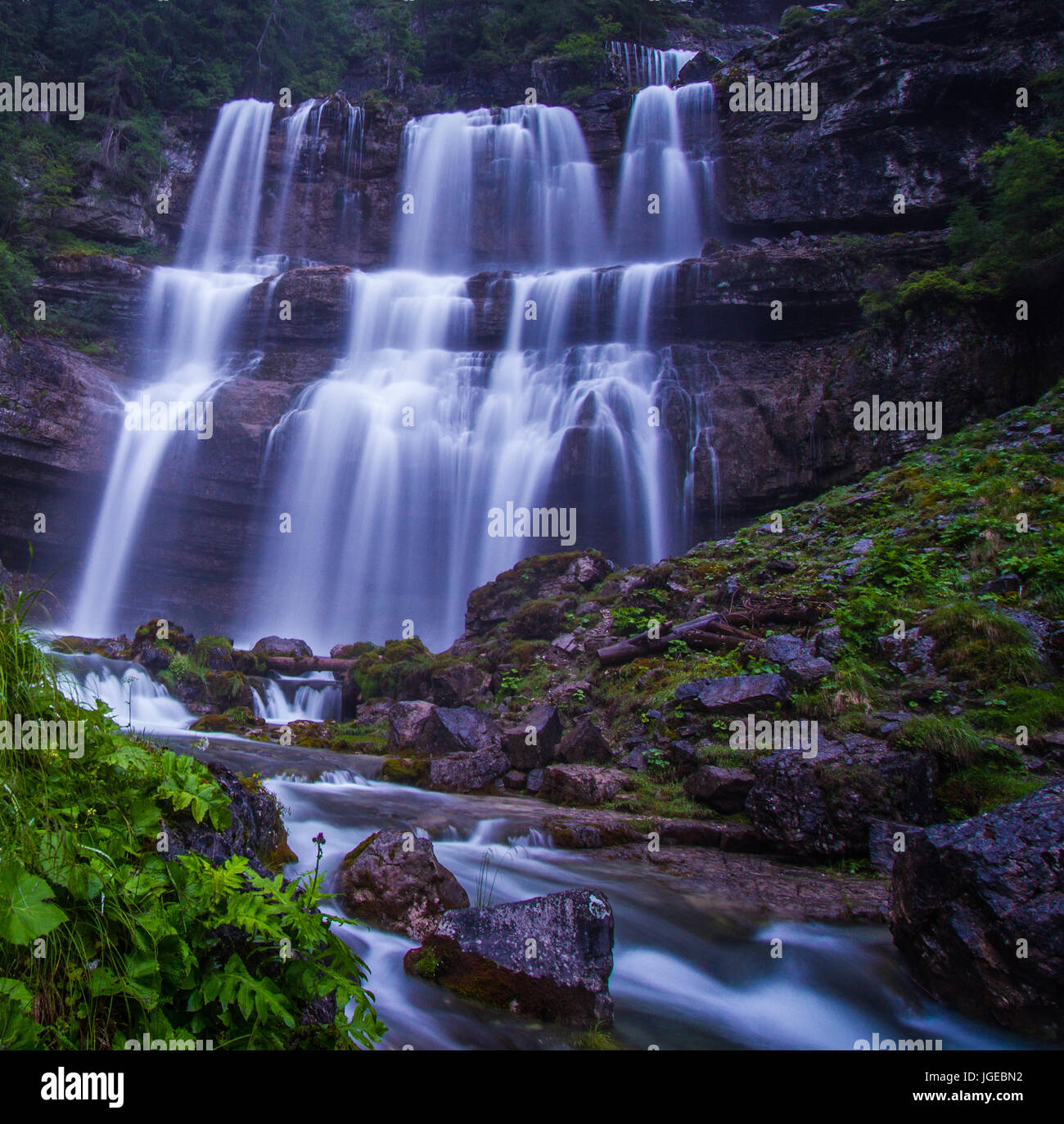 Wasserfälle im Trentino, Italien Stockfoto