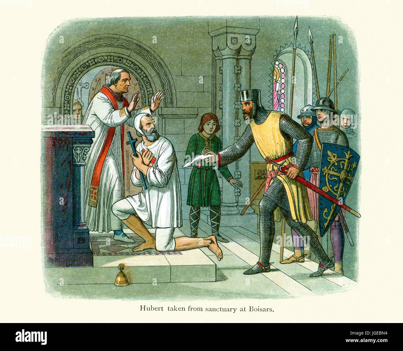 Hubert Heiligtum in Boisars, Frankreich im Jahre 1232 entnommen. Hubert de Burgh, 1. Earl of Kent, Justiziar von England und Irland und eine der am meisten Einfl Stockfoto