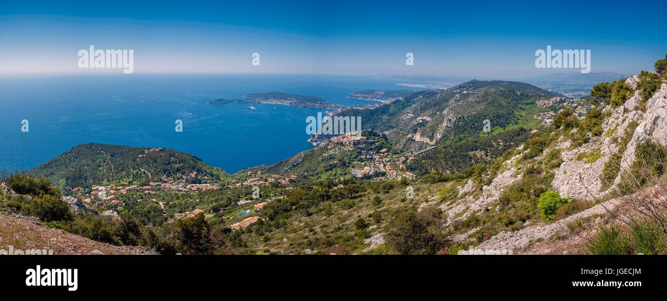 Panoramablick von der Côte d ' Azur Stockfoto