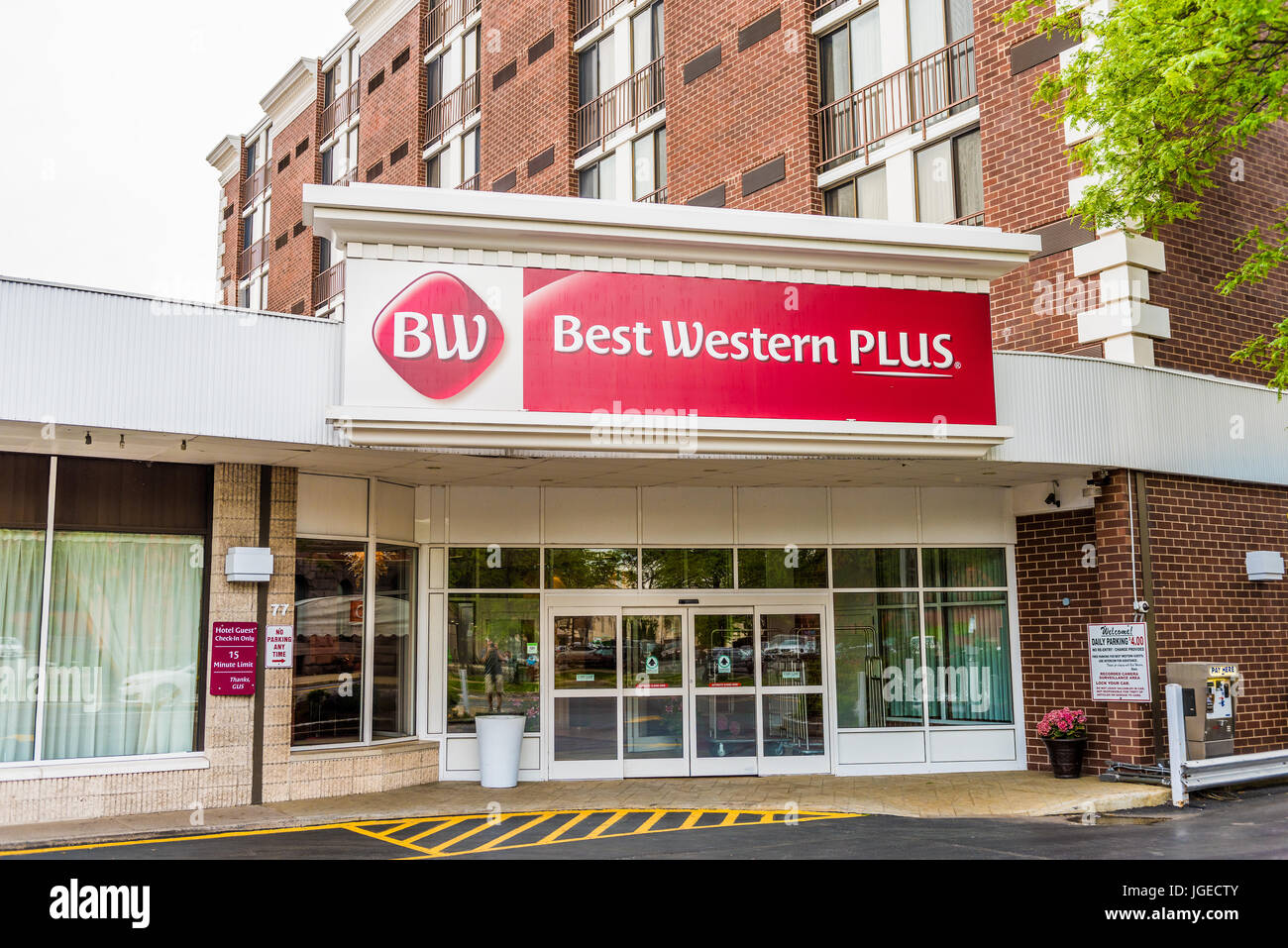 Wilkes-Barre, USA-24. Mai 2017: Best Western Hotel Außenaufnahme von Zeichen in Pennsylvania Stockfoto