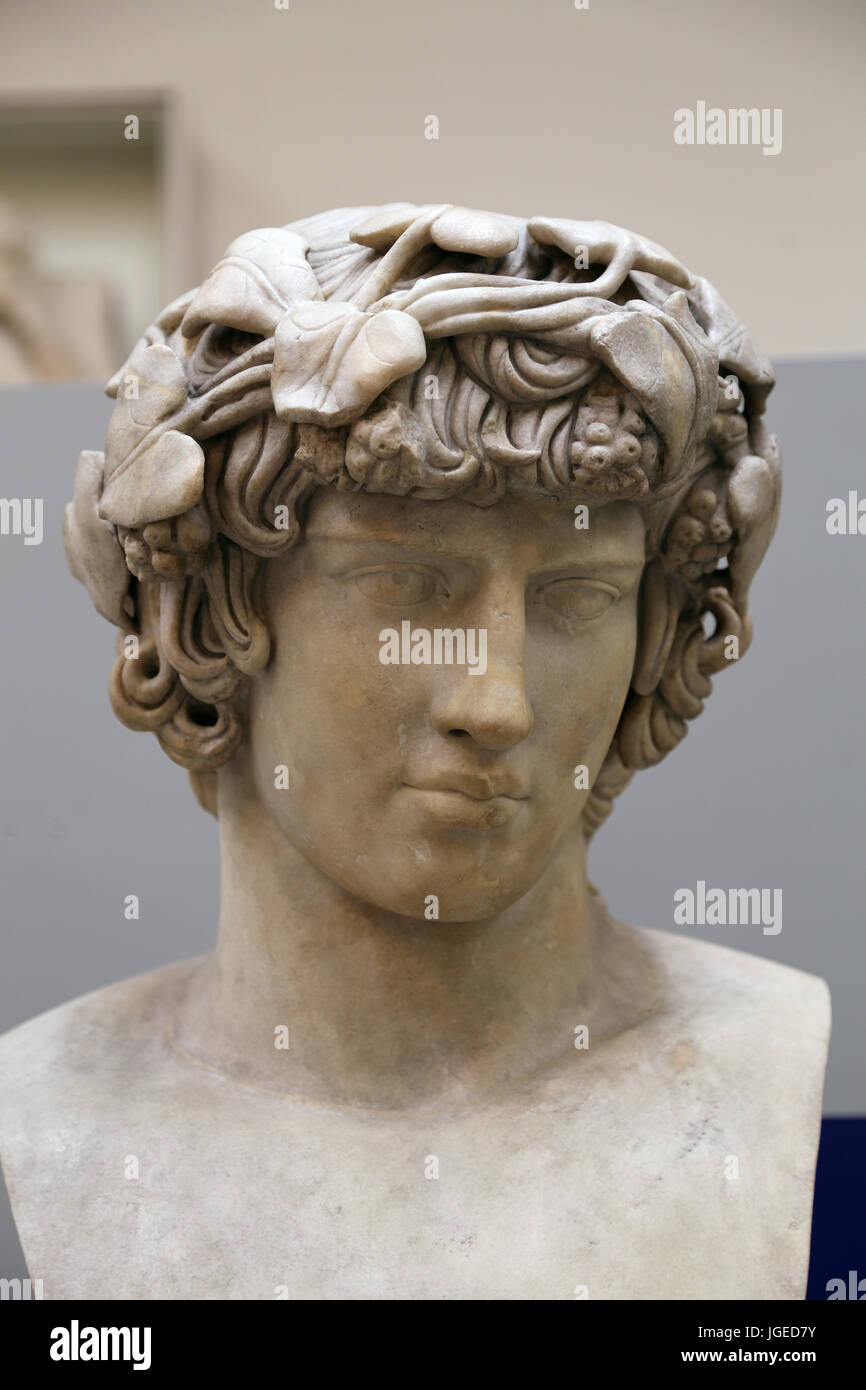 Antinoos (111-130). Bithynian griechischen Jugend und Favoriten oder Liebhaber des Kaisers Hadrian. Büste von Rom. British Museum. London. VEREINIGTES KÖNIGREICH. Stockfoto