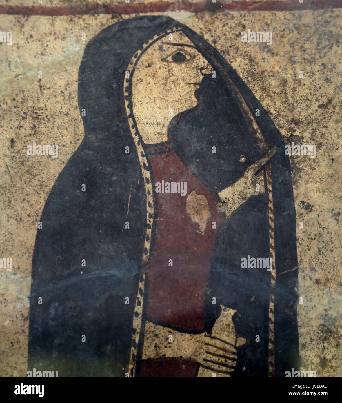 Boccaner Tabletten. Von Caere (Cerveteri, Italien). 550-530 BC. Detail der Frau. London. British Museum. Stockfoto