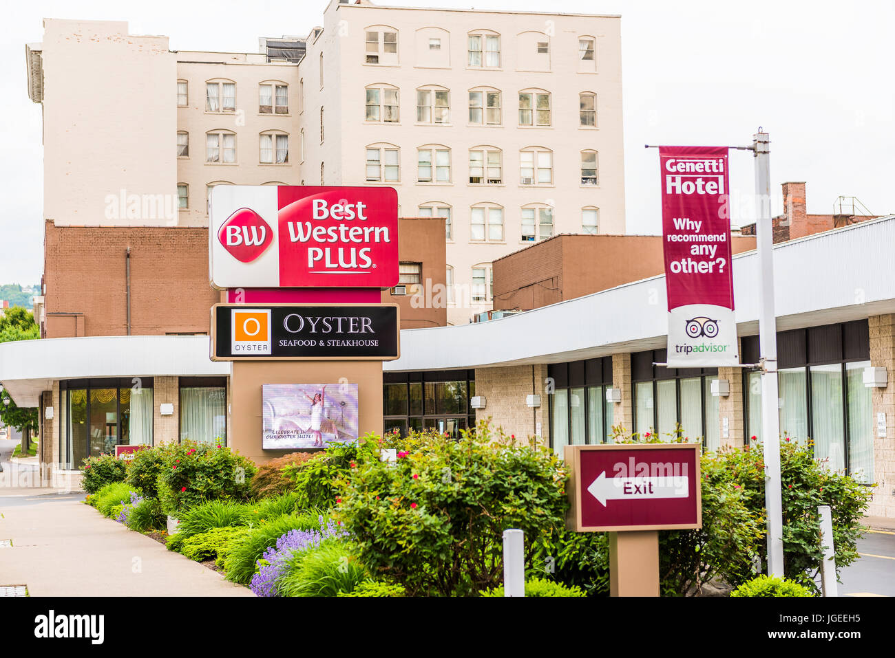 Wilkes-Barre, USA-24. Mai 2017: Best Western Hotel Außenaufnahme von Zeichen in Pennsylvania Stockfoto