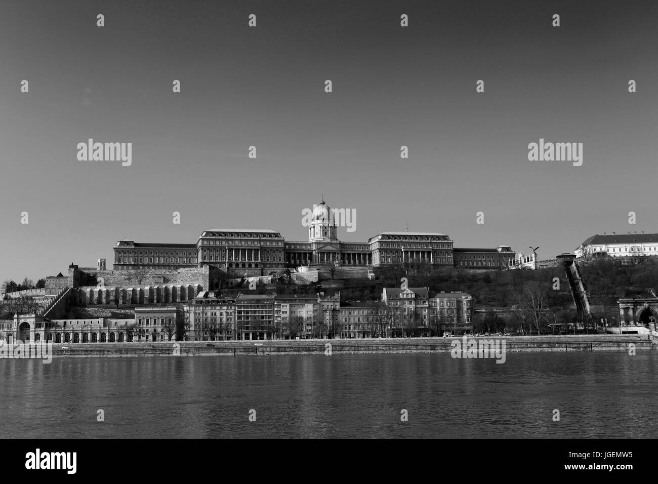 Castle Hill mit der Ungarischen Nationalgalerie, Donau, Stadt Budapest, Ungarn Stockfoto