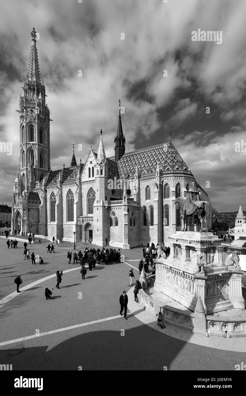 Die römisch-katholische St. Matthiaskirche, Budas Burgviertel Hügel, Stadt Budapest, Ungarn Stockfoto