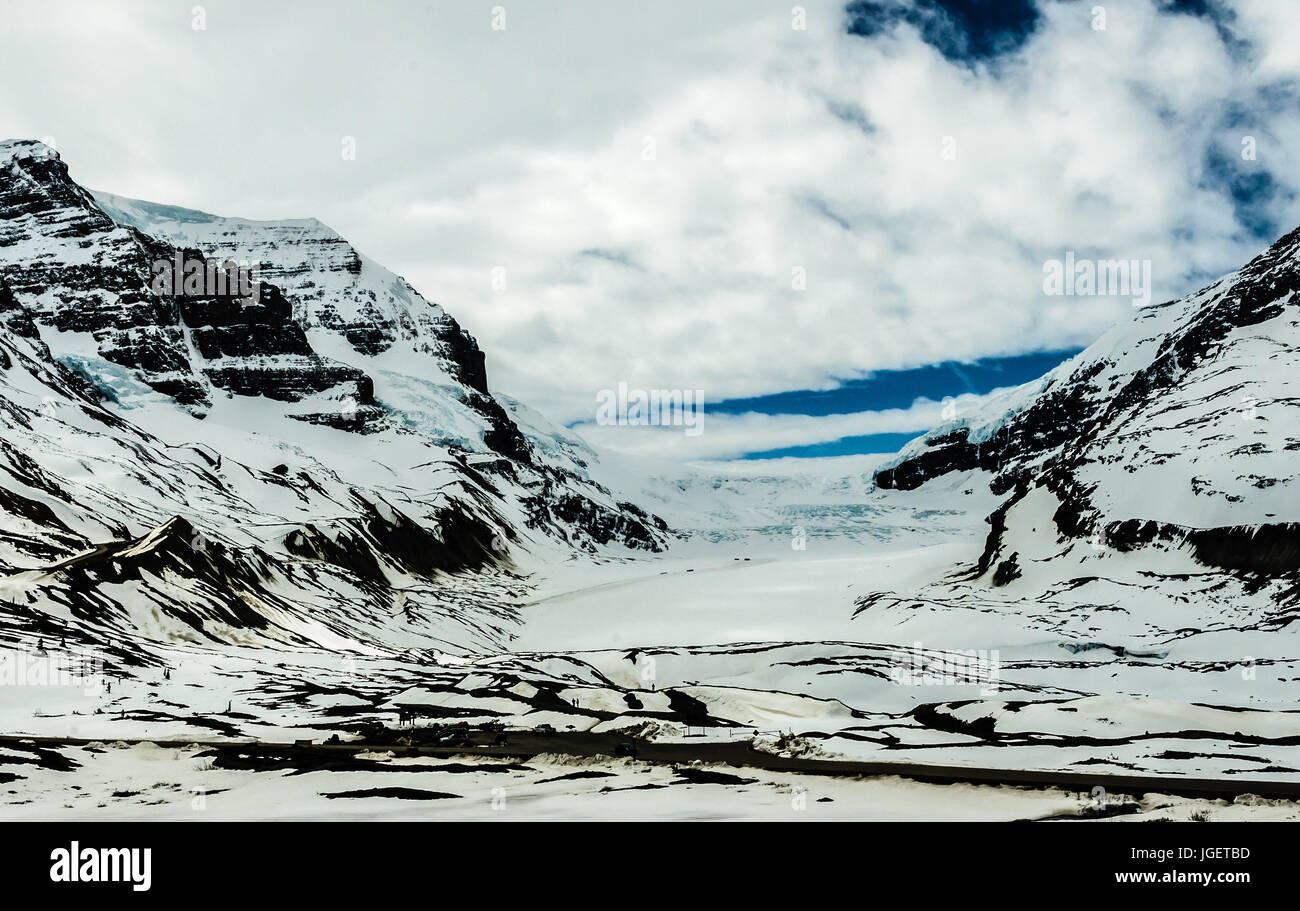 Erstaunlich große Winkel Bild der Jasper Eisfelder in den kanadischen Rockies Stockfoto