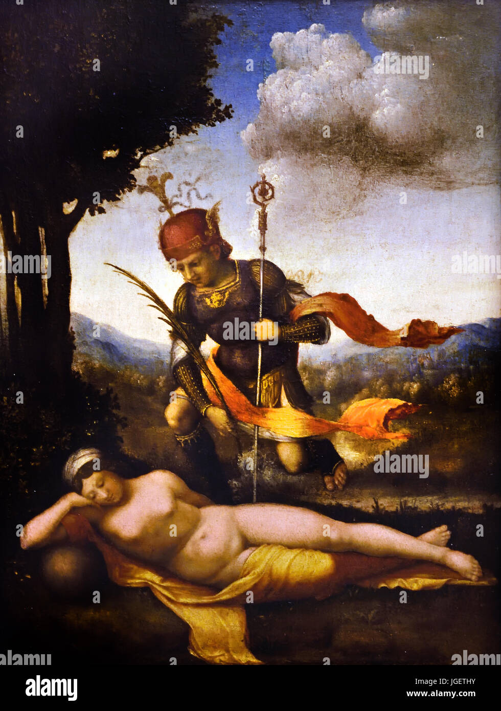 Allegorie 1508-1510 Lorenzo Leonbruno 1489-1537, alias Lorenzo de Leombeni, war ein italienischer Maler während der frühen Renaissance. Stockfoto