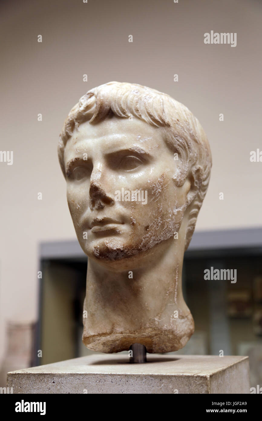 Leiter der 1. römische Kaiser Augustus (63 v. Chr. - 14 n. Chr.). Aus Italien. British Museum. London. Stockfoto