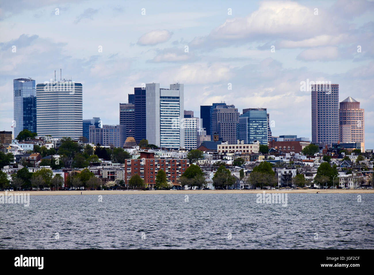 Blick vom Columbia Punkt in South Boston in Richtung Stadtzentrum Finanzviertel Boston USA Stockfoto