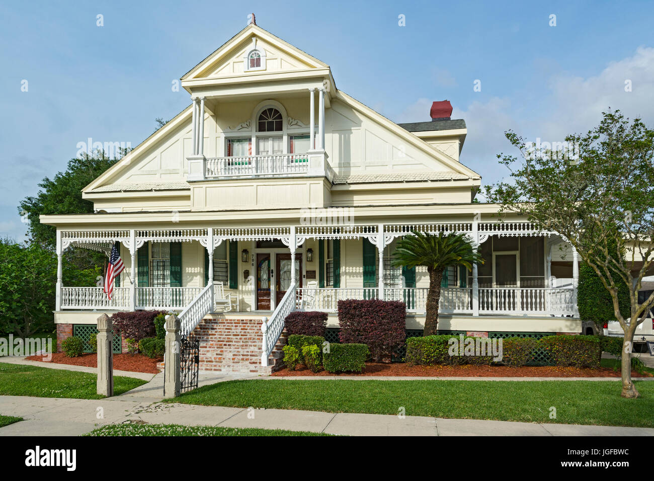 Historic District, "Adele", Morgan City, St. Mary Parish, Louisiana 706 erste St., privates Wohnhaus, erbaut 1902 für James Francis Prohaska Stockfoto