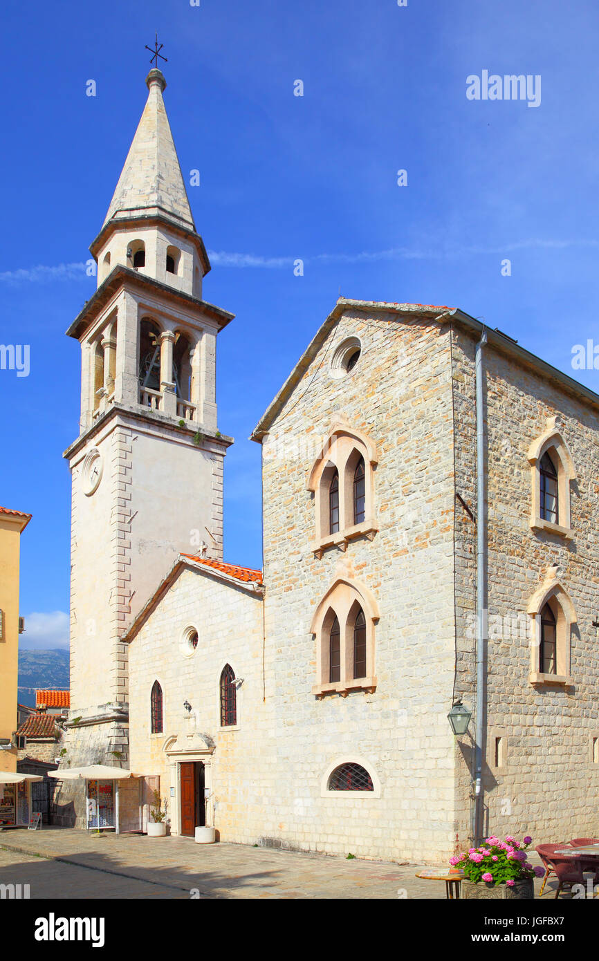 Saint Ivan Church in der Altstadt von Budva, Montenegro Stockfoto